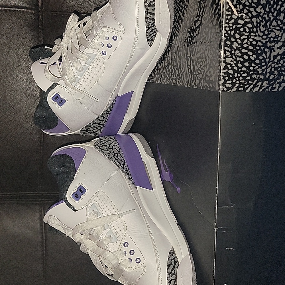 Jordan Retro 3 Dark Iris Shoes - Picture 5 of 7